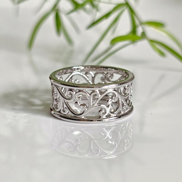 Women's 925 Sterling Silver Vines Ring Spiral Band Bali Bohemian Boho Thumb Ring - Picture 10 of 10